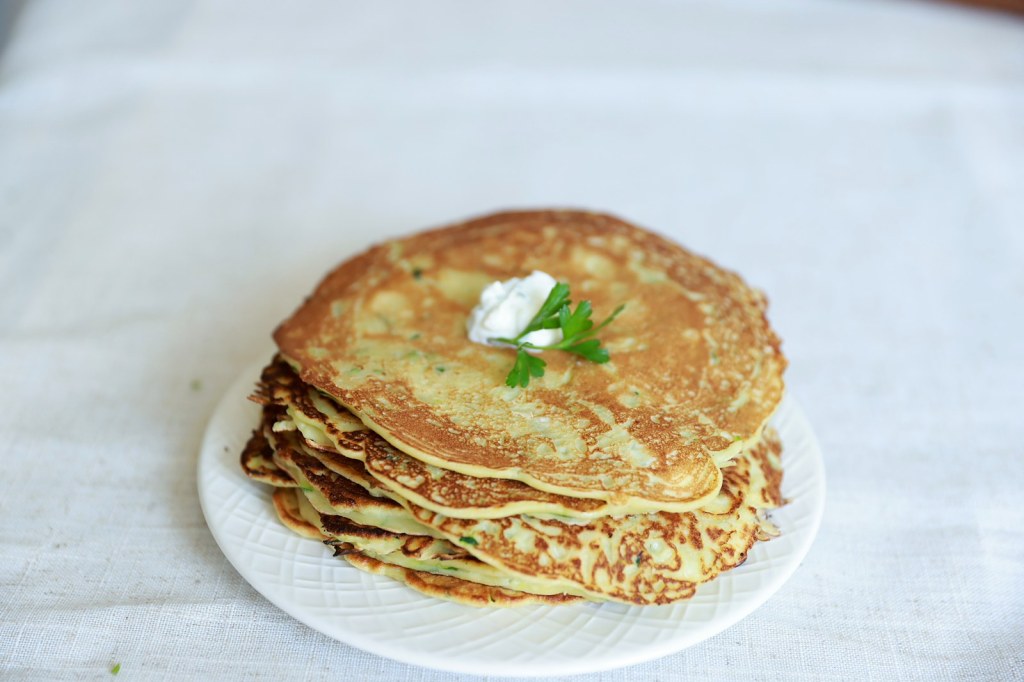 Zucchini Pancakes with Garlic Yogurt&nbsp;Sauce